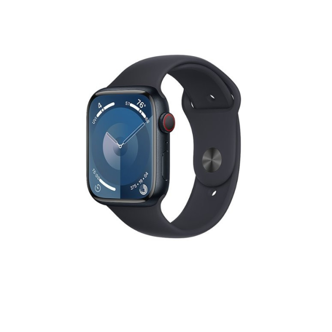 Apple Watch Series 9 GPS + Cellular 45mm Midnight Alu. Case w. Midnight S. Band - M/L (MRMD3)