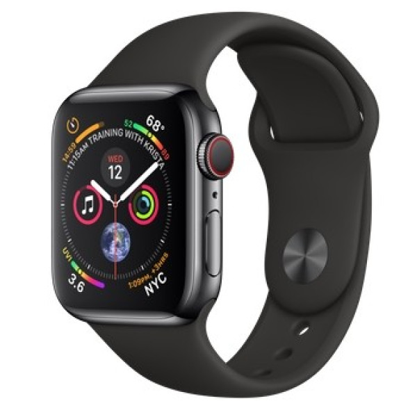Смарт-часы Apple Watch Series 4 GPS + LTE 40mm Black Steel w. Black Sport b. Black Steel (MTUN2)