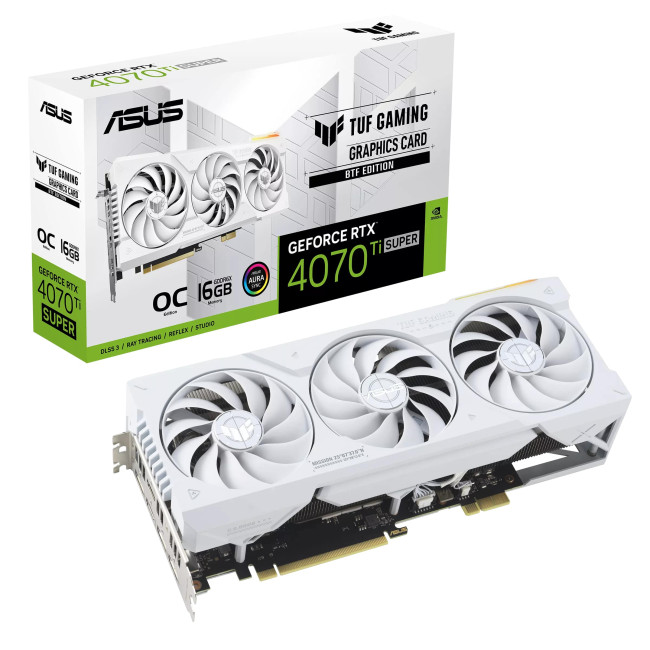 Видеокарта Asus GeForce RTX 4070 Ti SUPER TUF Gaming BTF White OC Edition 16GB GDDR6X (TUF-RTX4070TIS-O16G-BTF-WHITE)