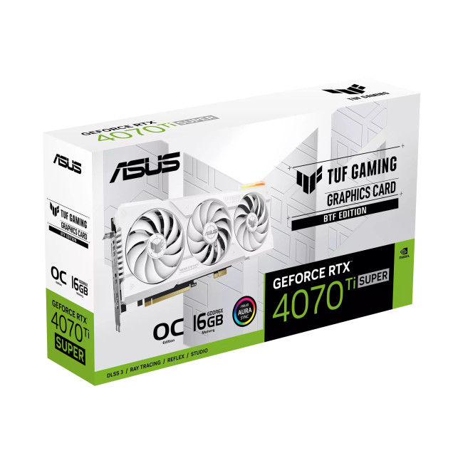 Видеокарта Asus GeForce RTX 4070 Ti SUPER TUF Gaming BTF White OC Edition 16GB GDDR6X (TUF-RTX4070TIS-O16G-BTF-WHITE)