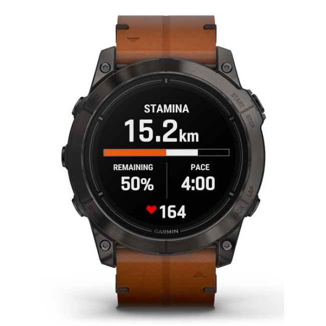 Garmin Epix Pro Gen 2 Sapphire 51mm Carbon G. DLC Tit. with Chestnut L. Band (010-02804-30)