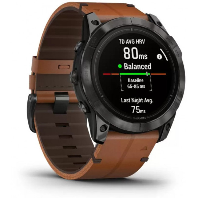 Garmin Epix Pro Gen 2 Sapphire 51mm Carbon G. DLC Tit. with Chestnut L. Band (010-02804-30)