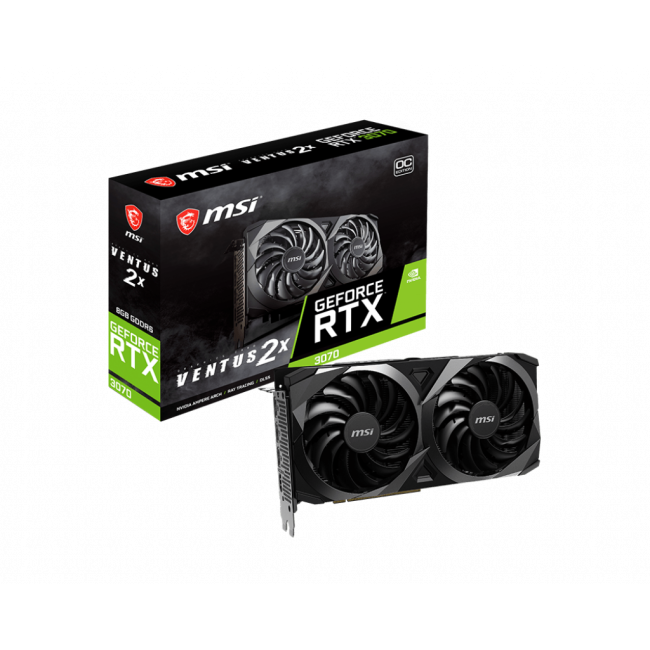 Видеокарта MSI GeForce RTX3070 8Gb VENTUS 2X OC LHR (RTX 3070 VENTUS 2X 8G OC LHR)