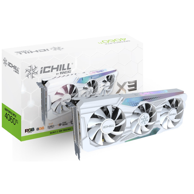 Видеокарта Inno3D GeForce RTX 4060 Ti 8GB ICHILL X3 White (C406T3-08D6X-17113280)