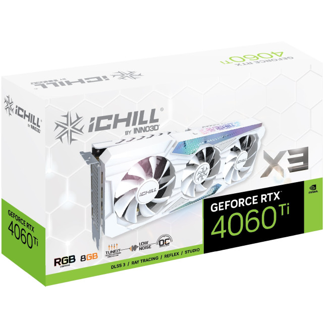 Видеокарта Inno3D GeForce RTX 4060 Ti 8GB ICHILL X3 White (C406T3-08D6X-17113280)