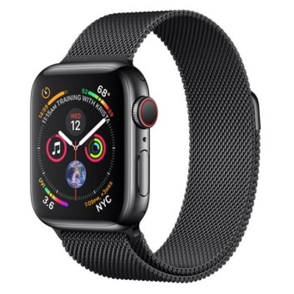 Смарт-часы Apple Watch Series 4 GPS + LTE 40mm Black Steel w. Black Milanese l. Black Steel (MTUQ2)