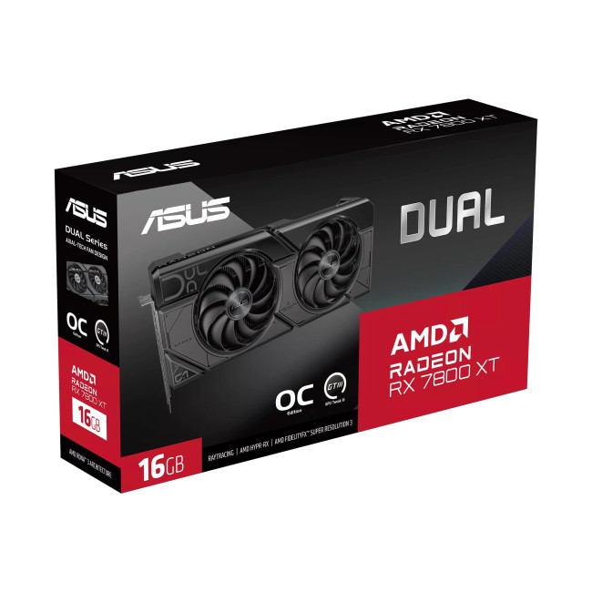 Видеокарта Asus Radeon RX 7800 XT 16Gb DUAL OC (DUAL-RX7800XT-O16G)