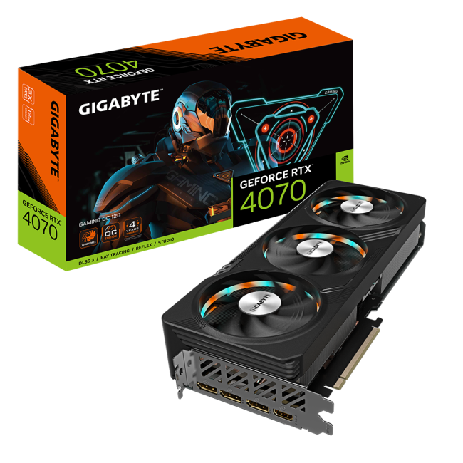 Видеокарта Gigabyte GeForce RTX4070 12Gb GAMING OC (GV-N4070GAMING OC-12GD)