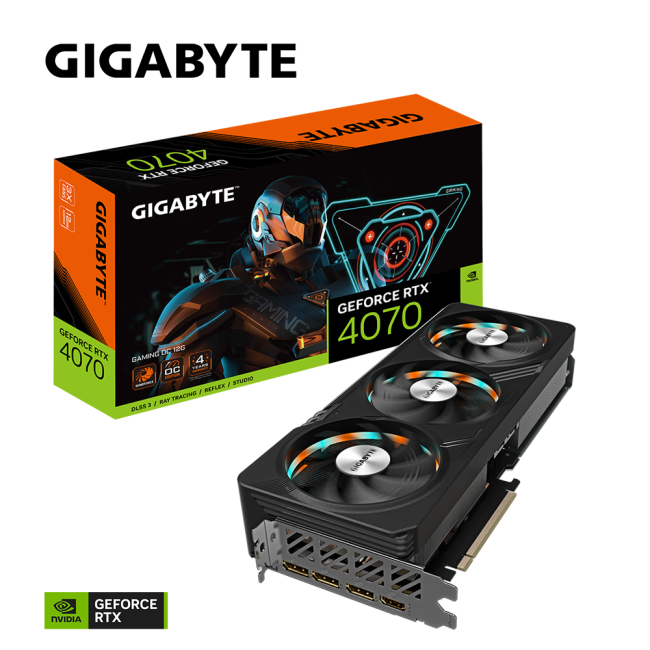 Видеокарта Gigabyte GeForce RTX4070 12Gb GAMING OC (GV-N4070GAMING OC-12GD)