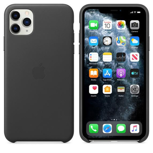 Apple iPhone 11 Pro Max Leather Case - Black (MX0E2)
