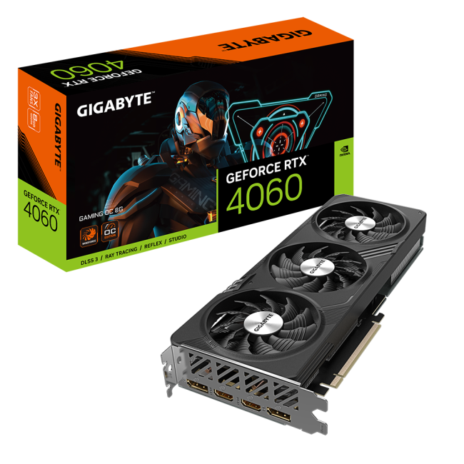 Видеокарта Gigabyte GeForce RTX4060 8Gb GAMING OC (GV-N4060GAMING OC-8GD)