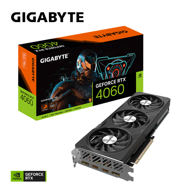 Видеокарта Gigabyte GeForce RTX4060 8Gb GAMING OC (GV-N4060GAMING OC-8GD)