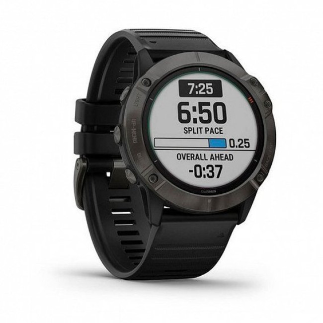 Garmin Fenix 6X Pro Solar Titanium Carbon Grey DLC with Black Band (010-02157-21)