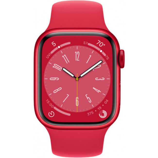 Apple Watch Series 8 GPS 45mm PRODUCT RED Aluminum Case w. PRODUCT RED S. Band - S/M (MNUR3)