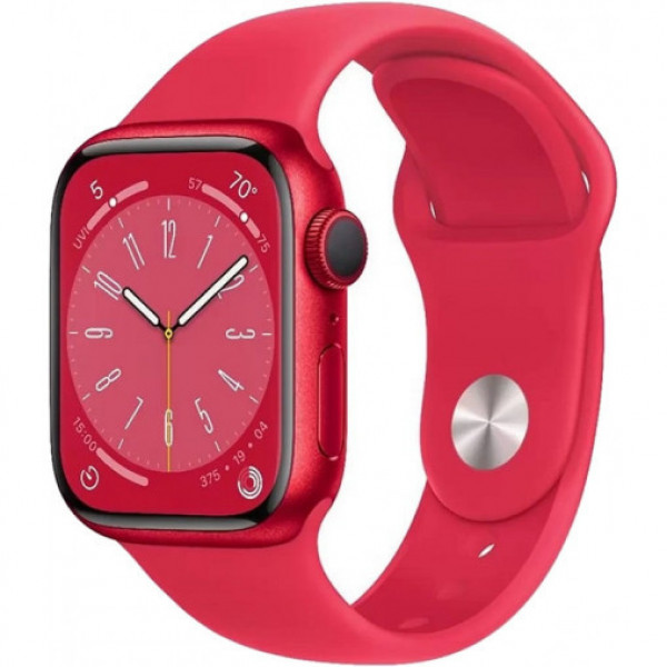 Apple Watch Series 8 GPS 45mm PRODUCT RED Aluminum Case w. PRODUCT RED S. Band - S/M (MNUR3)
