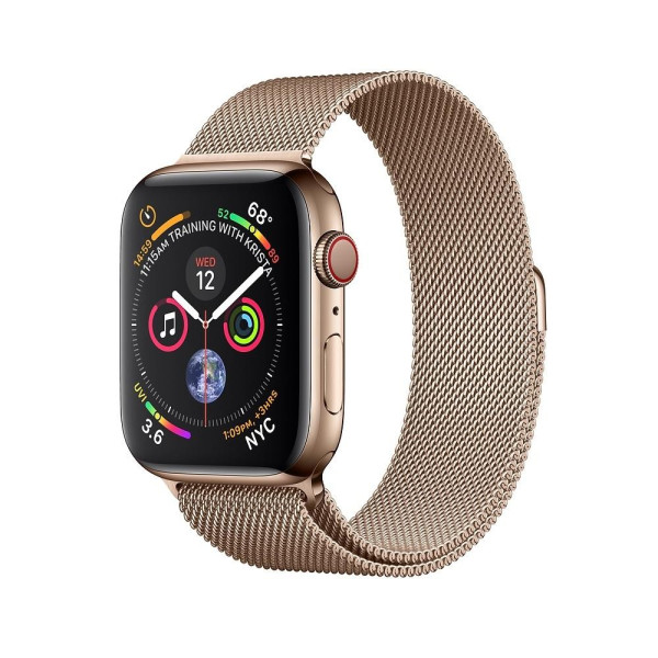 Смарт-часы Apple Watch Series 4 GPS + LTE 44mm Gold Steel w. Gold Milanese l. Gold Steel (MTV82)