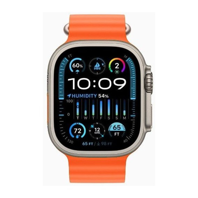 Apple Watch Ultra 2 GPS + Cellular 49mm Titanium Case with Orange Ocean Band (MREH3)