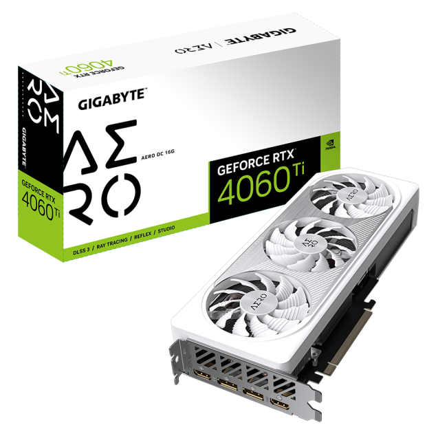 Видеокарта Gigabyte GeForce RTX4060Ti 16Gb AERO OC (GV-N406TAERO OC-16GD)