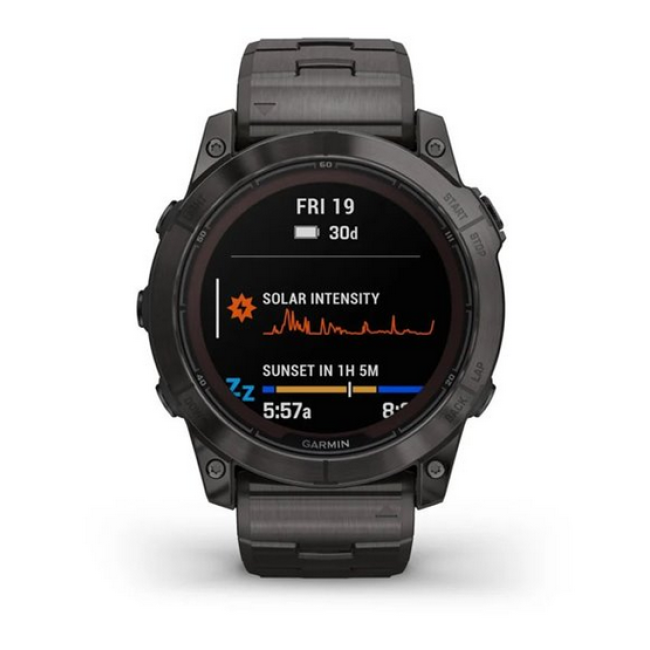 Garmin Fenix 7X Pro Sapphire Solar Carbon G. DLC Tit. with Vented Tit. Bracelet (010-02778-30)