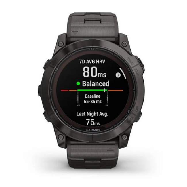 Garmin Fenix 7X Pro Sapphire Solar Carbon G. DLC Tit. with Vented Tit. Bracelet (010-02778-30)