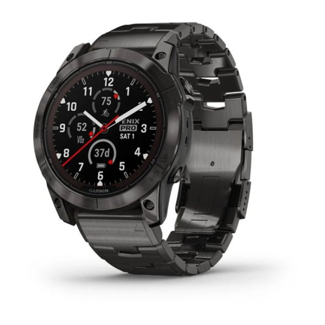 Garmin Fenix 7X Pro Sapphire Solar Carbon G. DLC Tit. with Vented Tit. Bracelet (010-02778-30)