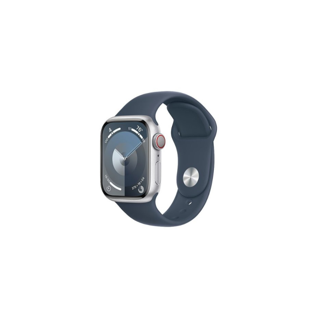 Apple Watch Series 9 GPS + Cellular 41mm Silver Alu. Справа w. Спортивний ремінець Storm Blue - M/L (MRHW3)