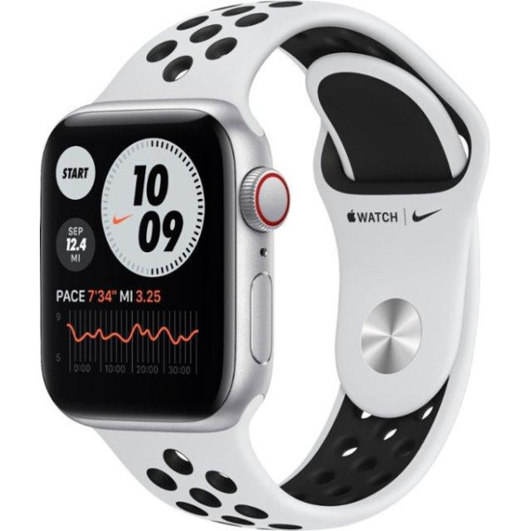 Apple Watch Nike SE GPS + Cellular 40mm Silver Aluminum Case w. Pure Plati/Bl Nike Sport B. (MYYR2)