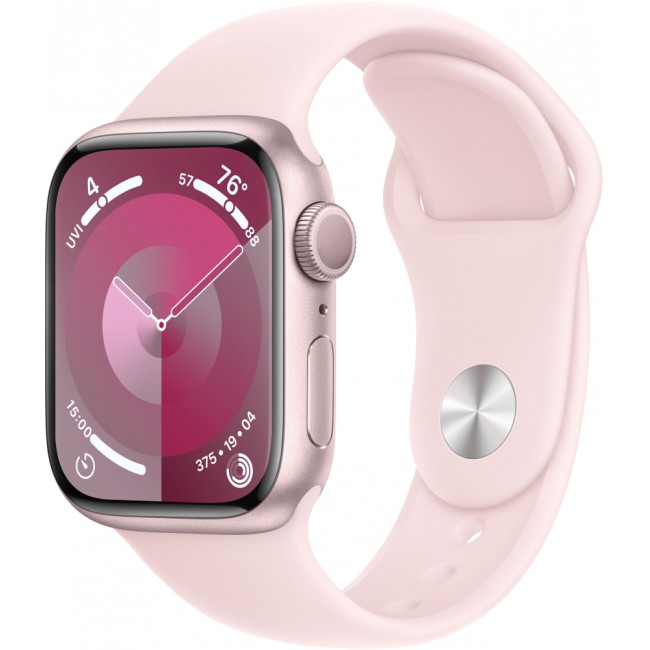 Apple Watch Series 9 GPS 45mm Pink Aluminum Case w. Light Pink S. Band - S/M (MR9G3)