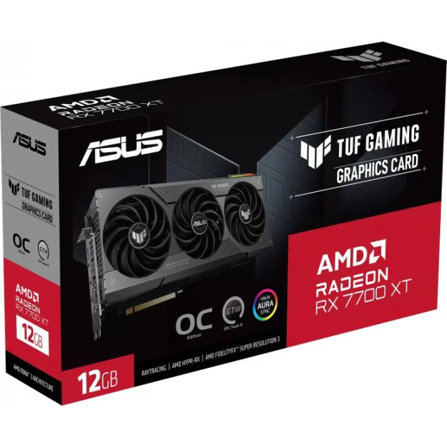 Видеокарта Asus Radeon RX 7700 12Gb TUF OC GAMING (TUF-RX7700XT-O12G-GAMING)