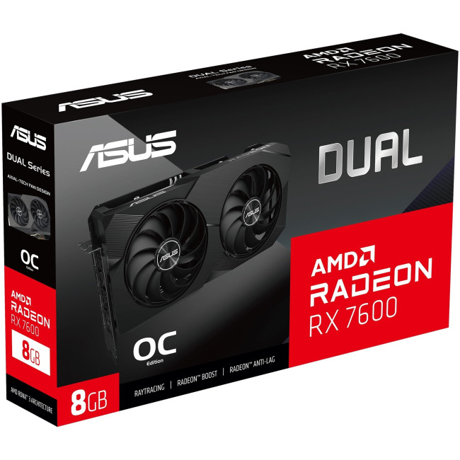 Видеокарта Asus Radeon RX 7600 8Gb DUAL OC (DUAL-RX7600-O8G-V2)