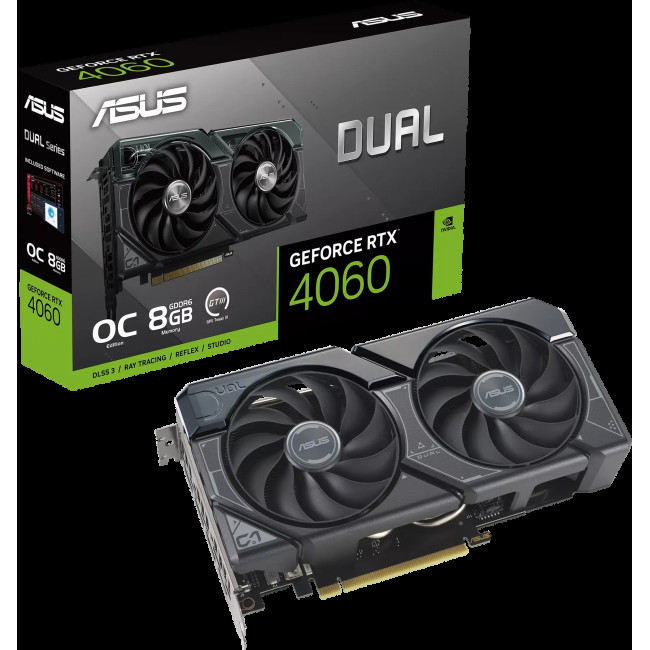 Видеокарта Asus GeForce RTX4060 8Gb DUAL OC (DUAL-RTX4060-O8G)