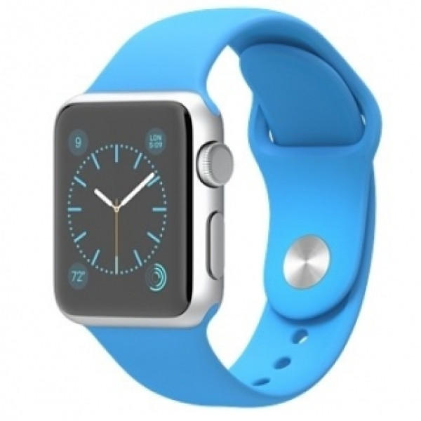 Apple 38mm Silver Aluminum Case with Blue Sport Band (MJ2V2)