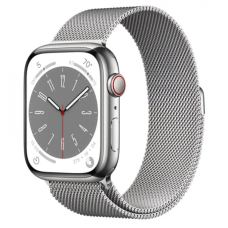 Apple Watch Series 8 GPS + Cellular 41mm Silver S. Steel Case w. Milanese Loop Silver (MNJ73/MNJ83)