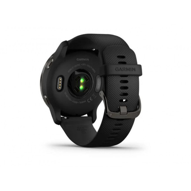 Garmin Venu 2 Slate Stainless Steel Bezel with Black Case and Silicone Band (010-02430-11/01)