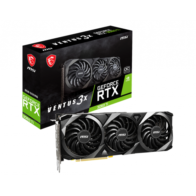 Видеокарта MSI GeForce RTX3060Ti 8Gb VENTUS 3X OC LHR (RTX 3060 Ti VENTUS 3X 8G OC LHR)