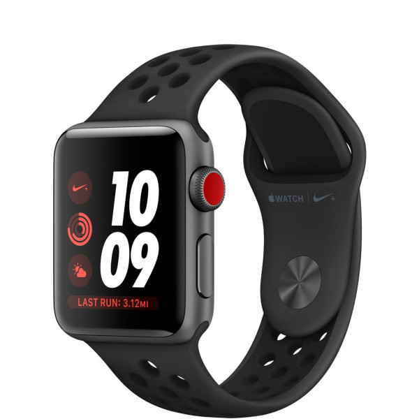 Apple Watch Nike+ 38mm Series 3 GPS + Cell. Sp Gr Alu. Case w. Anth./Black Nike Sport B. (MQM82)
