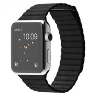 Apple 42mm Stainless Steel Case with Black Leather Loop (MJYP2)