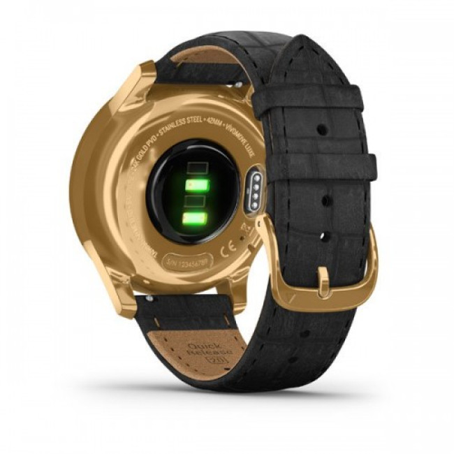 Garmin vivomove Luxe Pure Gold-Black Leather (010-02241-22)