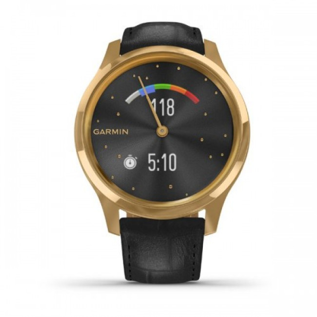 Garmin vivomove Luxe Pure Gold-Black Leather (010-02241-22)