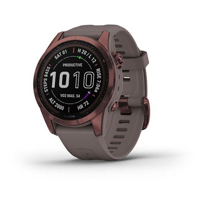 Garmin Fenix 7S Sapphire Solar Dark Bronze Titanium w. Shale G. Band (010-02539-28/29)