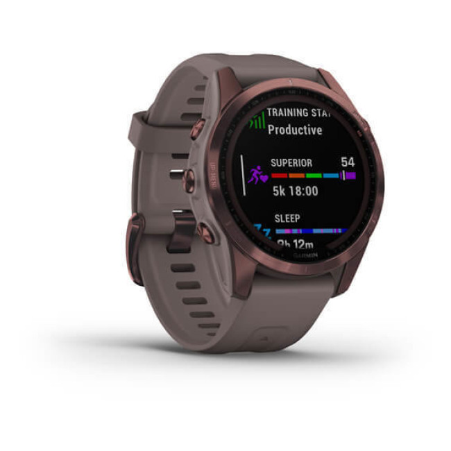 Garmin Fenix 7S Sapphire Solar Dark Bronze Titanium w. Shale G. Band (010-02539-28/29)