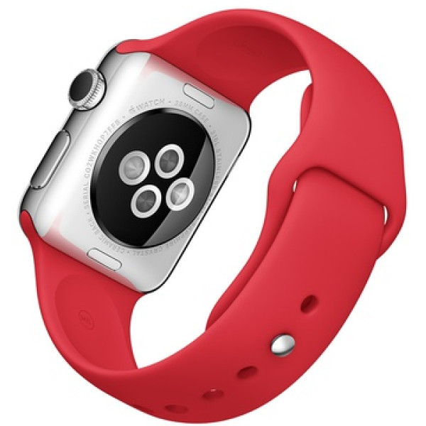 Умные часы Apple Watch Sport 38mm Silver Aluminum Case with Red Sport Band (MME92)