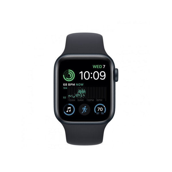 Apple Watch SE 2 GPS 44mm Midnight Aluminum Case w. Midnight S. Band - M/L (MNTG3)