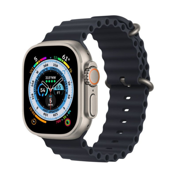 Apple Watch Ultra GPS + Cellular 49mm Titanium Case with Midnight Ocean Band (MQET3/MQFK3)