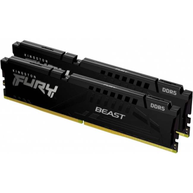 Модуль памяти Kingston Fury (ex.HyperX) DDR5 32GB (2x16GB) 4800 MHz Beast Black (KF548C38BBK2-32)