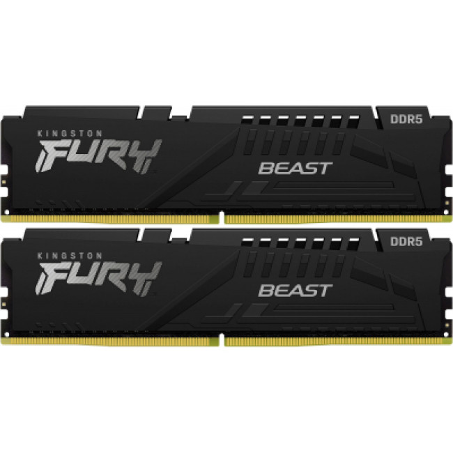 Модуль памяти Kingston Fury (ex.HyperX) DDR5 32GB (2x16GB) 4800 MHz Beast Black (KF548C38BBK2-32)