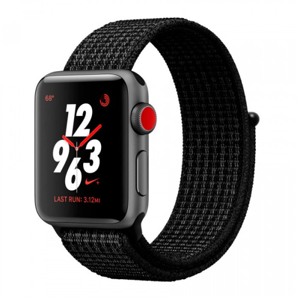Apple Watch Nike+ 38mm Series 3 GPS + Cell. Sp Gr Alu. Case w. Black/Pure Pla Nike Sport L (MQL82)