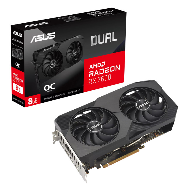 Видеокарта ASUS Radeon RX 7600 8GB DUAL OC (DUAL-RX7600-O8G)