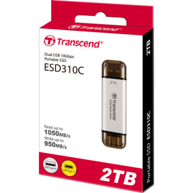 SSD накопитель Transcend ESD310 2 TB Silver (TS2TESD310S)