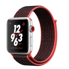 Apple Watch Nike+ 42mm Series 3 GPS + Cell. Silver Alu. Case w. Bright Crim/Bl Nike Sp L (MQMG2)